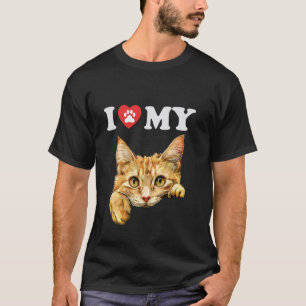 T-shirt J'aime mon chat German Rex Kitten Drôle Amateur de