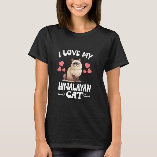 T-shirt J'aime mon chat himalayen (Devant)