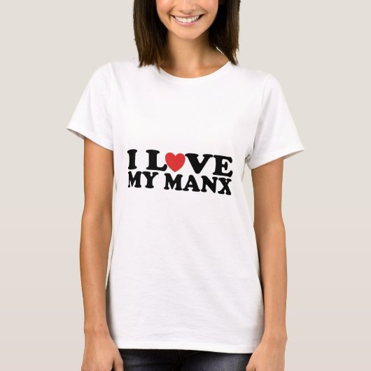 T-shirt J'aime mon chat mannois (Devant)