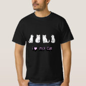 T-shirt J'Aime Mon Chat Mignonne Design (Devant)