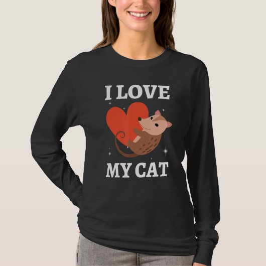 T-shirt J'Aime Mon Chat Opossum Opossum (Devant)