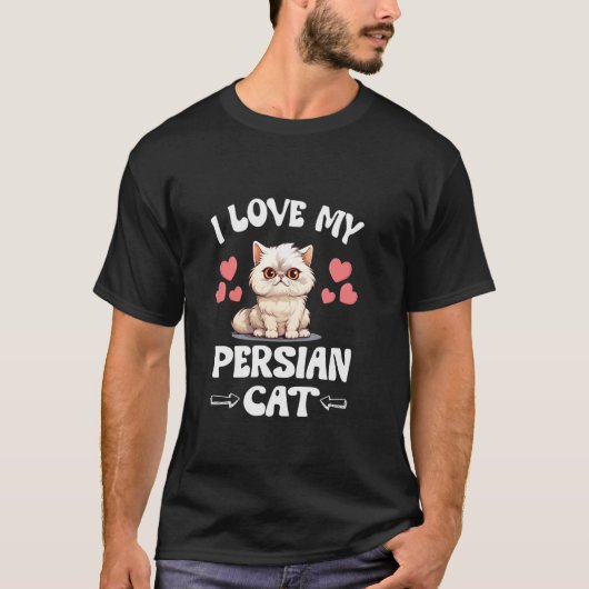 T-shirt J'aime mon chat persan (Devant)