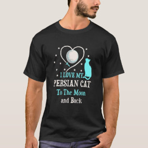 T-shirt J'aime mon chat persan jusqu'à la lune  Chatton