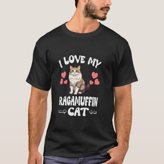 T-shirt J'aime mon chat RagaMuffin (Devant)