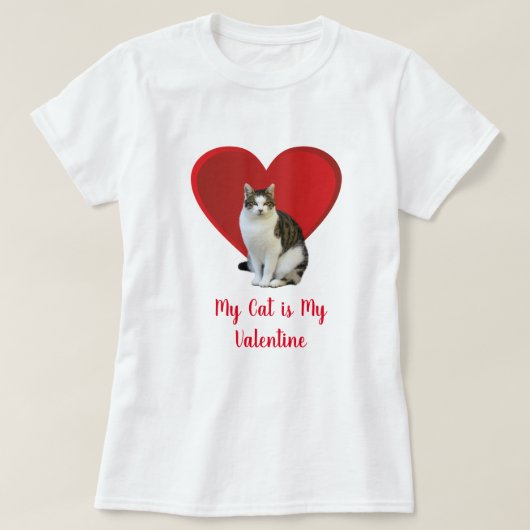 T-shirt J'aime mon chat / Saint-Valentin (Design devant)