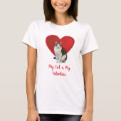 T-shirt J'aime mon chat / Saint-Valentin (Devant)