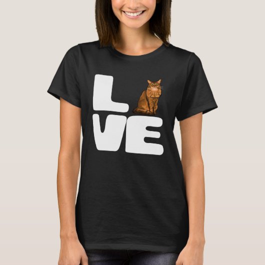 T-shirt J'aime mon chat somali (Devant)
