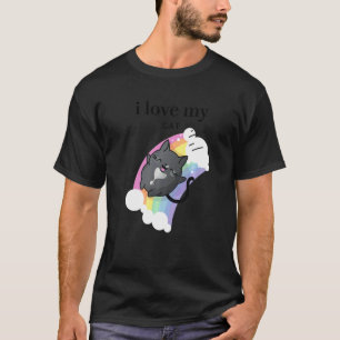 T-shirt J'aime mon chat Tuxedo Cat Chat Chaton