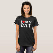 T-shirt J'aime mon chat Valentines Jour Chat (Devant entier)