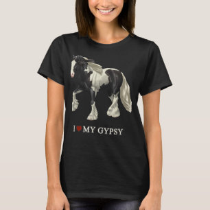 T-shirt J'Aime Mon Cheval De Vannière Tzigane Pinto Noir