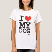 T-shirt j'aime mon chien (Devant)