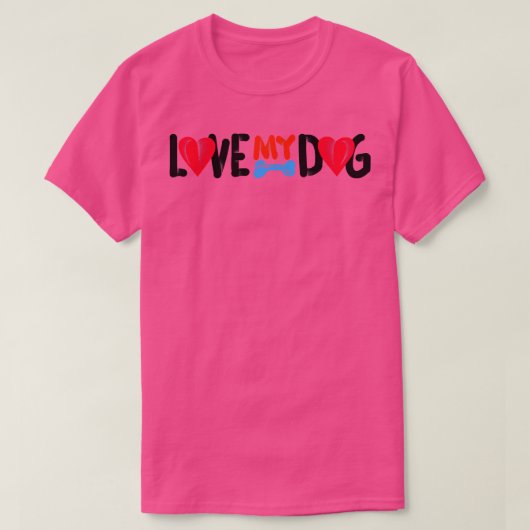 T-shirt J'aime mon chien (Design devant)