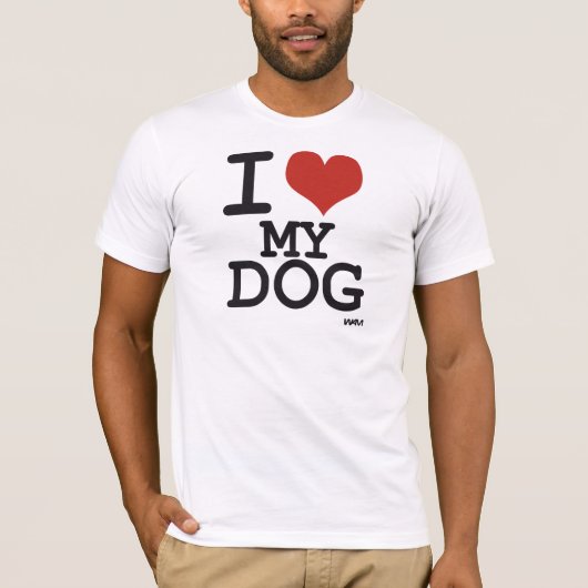 T-shirt J'aime mon chien (Devant)