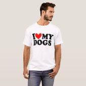 T-shirt j'aime mon chien (Devant entier)