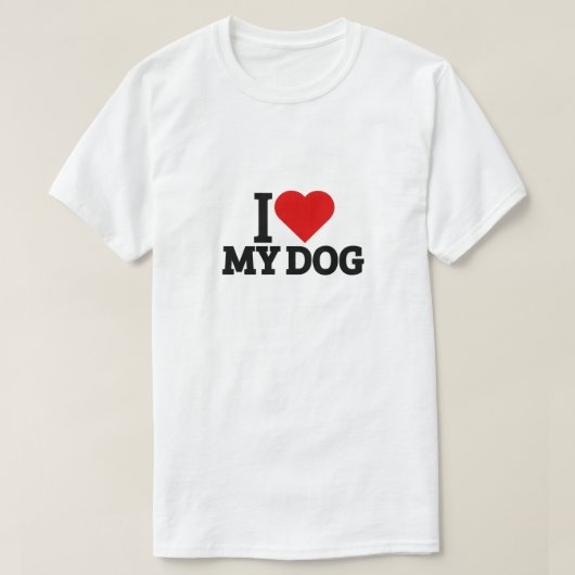 T-shirt J'aime mon chien (Design devant)