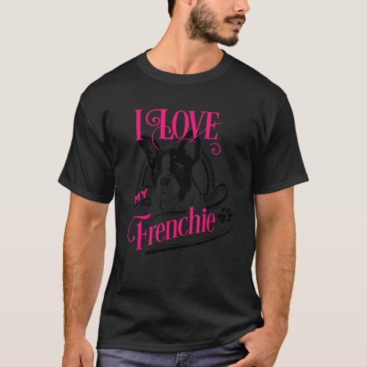 T-shirt J'Aime Mon Chien À Balle Français (Devant)