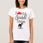 T-shirt J'Aime Mon Chien Airedale Terrier (Devant)