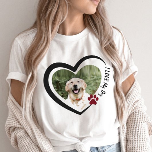 T-shirt J'aime mon chien animal de compagnie parent Coeur