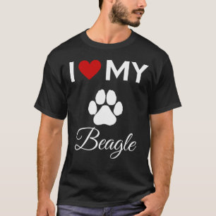 T-shirt J'aime mon chien Beagle texte personnalisé