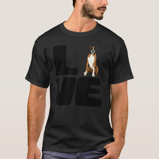 T-shirt J'aime mon chien Boxer (Devant)