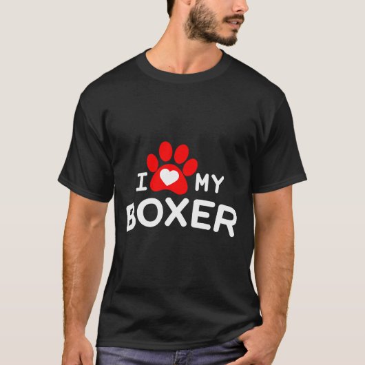 T-shirt J'Aime Mon Chien Boxer Boxer (Devant)