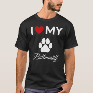 T-shirt J'aime mon chien Bullmastiff texte personnalisé