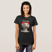 T-shirt J'Aime Mon Chien Chien Chien Coquelicot Weimaraner (Devant entier)