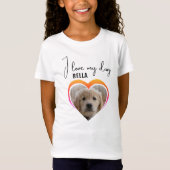 T-Shirt J'aime mon chien Coeur animal de compagnie Nom de  (Devant)