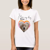 T-shirt J'aime mon chien Coeur animal Nom de la photo (Devant)