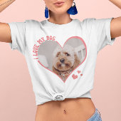 T-shirt J'aime mon chien Coeur photo blanc