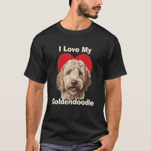 T-shirt J'Aime Mon Chien Coquelicot Goldendoodle