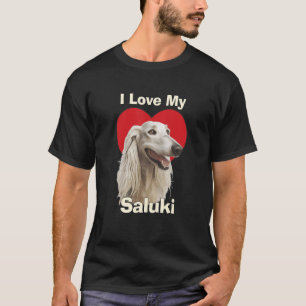 T-shirt J'Aime Mon Chien Coquelicot Saluki
