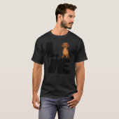 T-shirt J'aime mon chien Dachshund Brown (Devant entier)