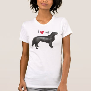 T-shirt J'aime mon chien d'arrêt Plat-Enduit