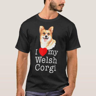 T-shirt J'Aime Mon Chien De Corgi Gallois