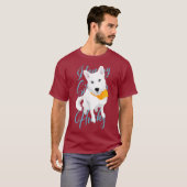 T-shirt J'aime mon chien de neige blanc Husky Sibérien ave (Devant entier)