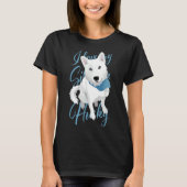 T-shirt J'Aime Mon Chien De Neige Sibérien Husky Blanc Bi (Devant)