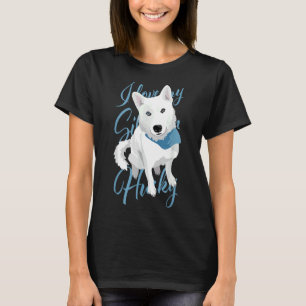 T-shirt J'Aime Mon Chien De Neige Sibérien Husky Blanc Bi 