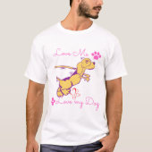 T-shirt J'aime mon chien drôle (Devant)