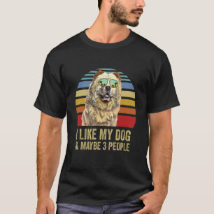 T-shirt J'aime mon chien et peut-être 3 personnes Chow Cho