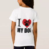 T-Shirt J'aime mon chien jeter l'oreiller (Dos)
