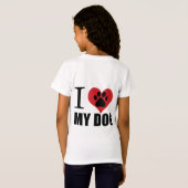 T-Shirt J'aime mon chien jeter l'oreiller (Dos entier)