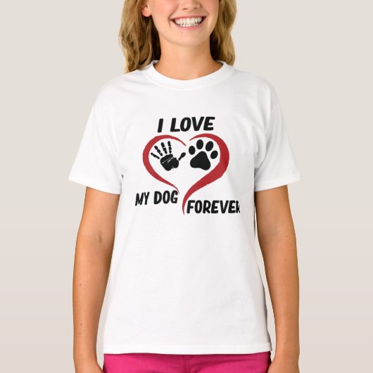 T-shirt J'aime mon chien jeter l'oreiller (Devant)