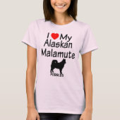 T-shirt J'Aime Mon Chien Malamute D'Alaska (Devant)