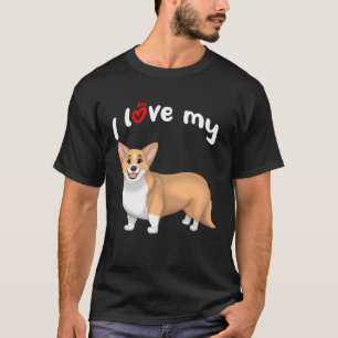 T-shirt J'aime mon chien Pembroke Welsh Corgi