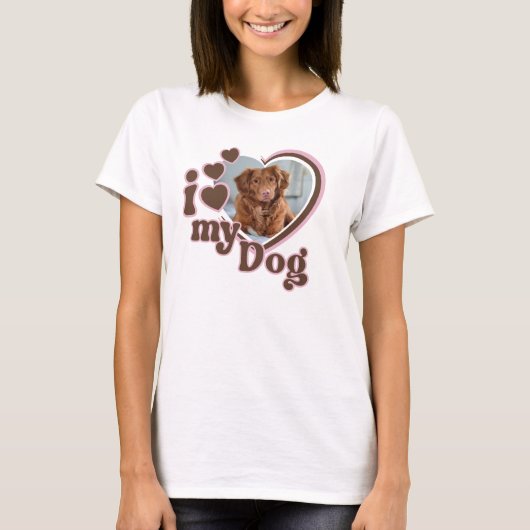 T-shirt J'Aime Mon Chien Personnalisé (Devant)