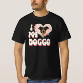 T-shirt J'aime mon chien photo de coeur (Devant)