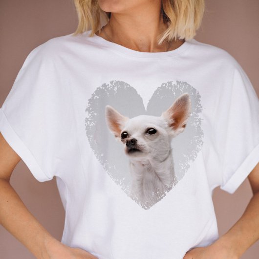 T-shirt J'aime mon chien photo de coeur