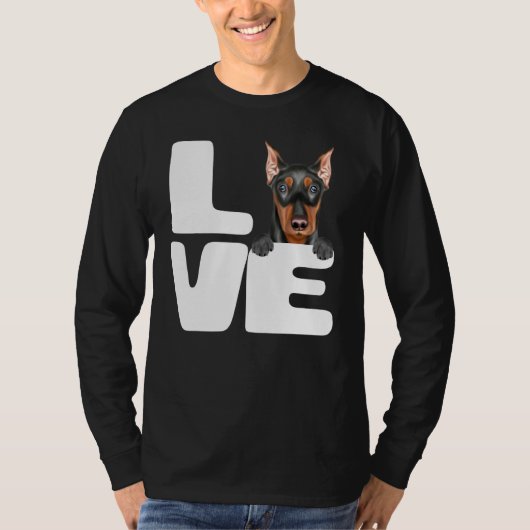 T-shirt J'Aime Mon Chien Pinscher Allemand (Devant)