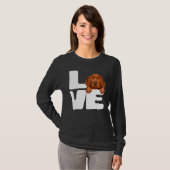T-shirt J'aime mon chien Redbone Coonhound (Devant entier)